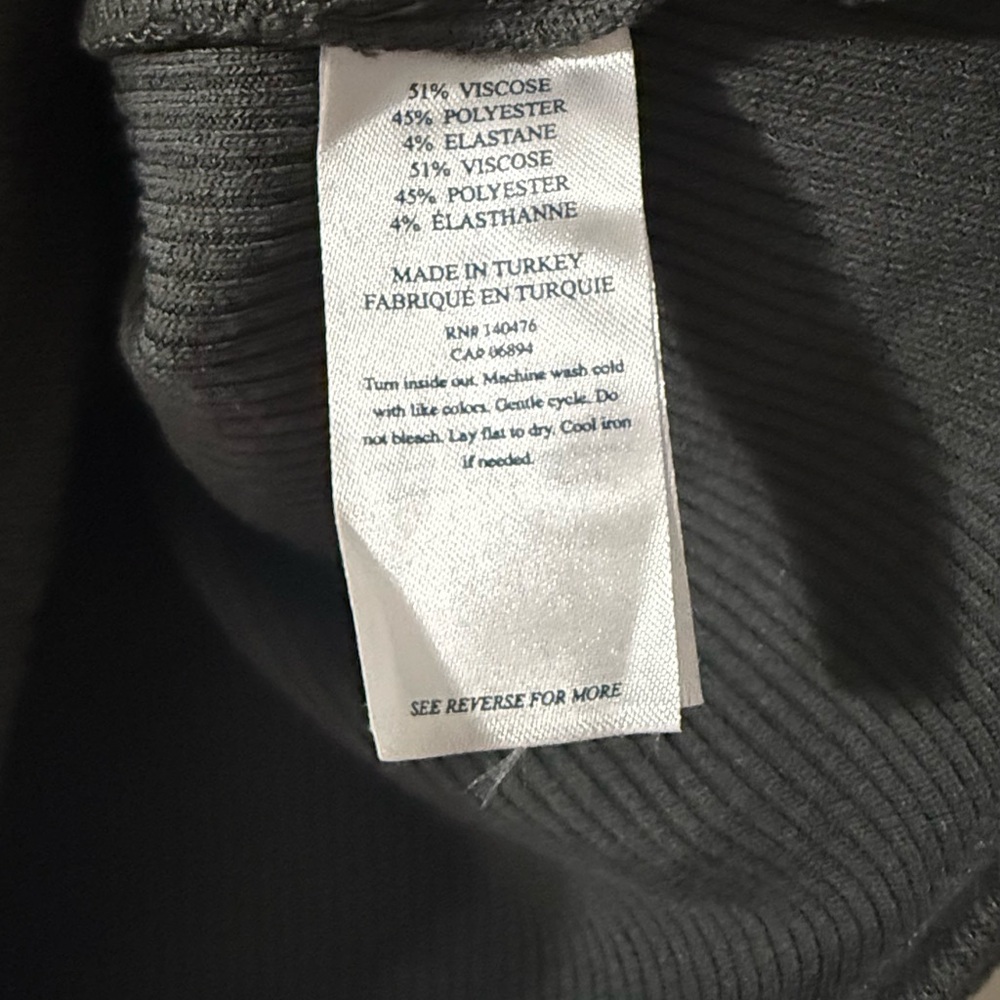 Faherty Gray Ribbed Sleeveless Tank Top - Large - Picture 6 of 7